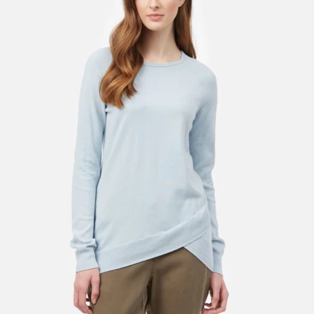 Tentree Women’s Light Blue Crew Neck Organic Cotton Highline Acre Sweater, sz Sm